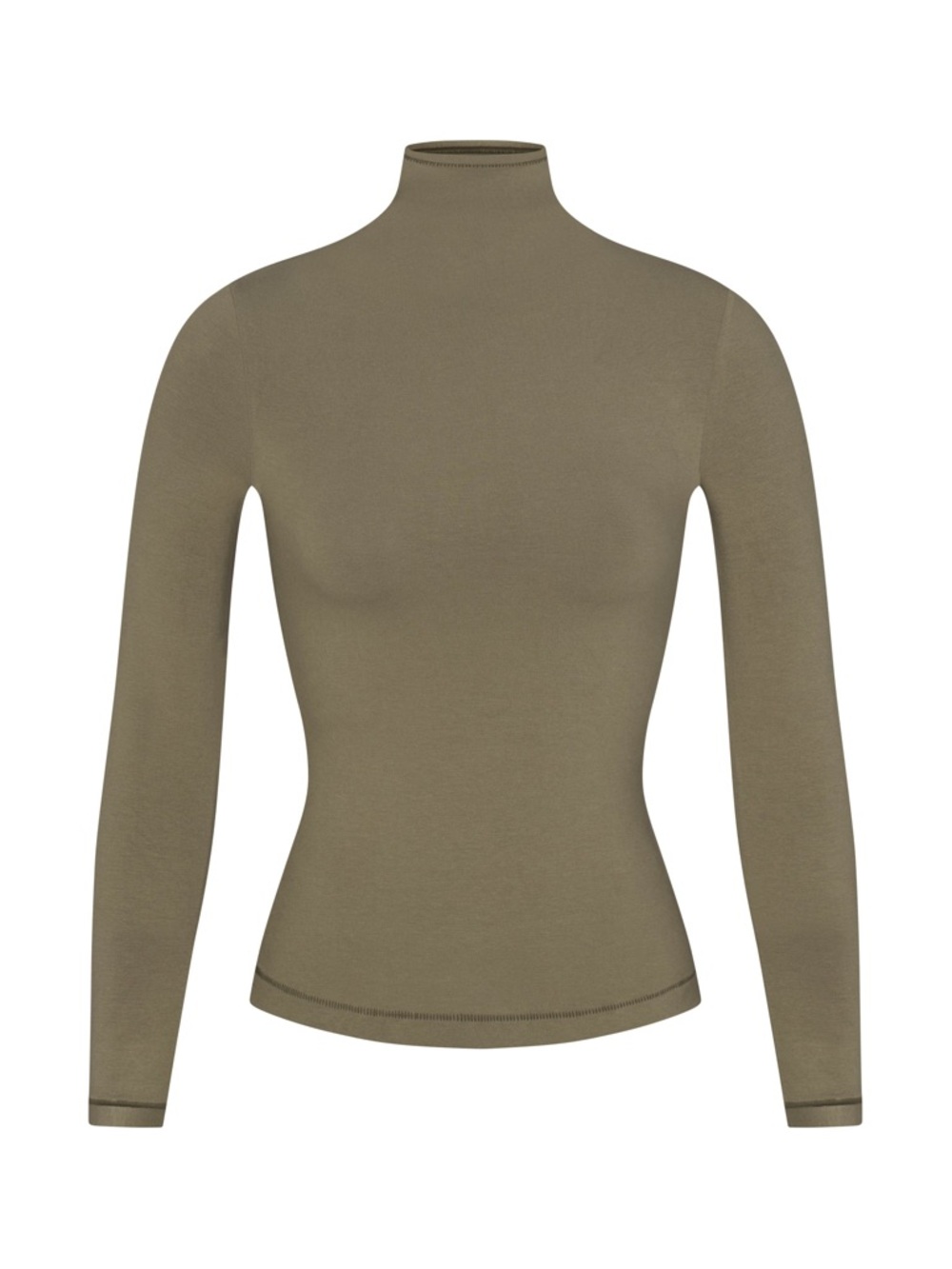 SKIMS Cotton Jersey Turtleneck — Army Green — Medium